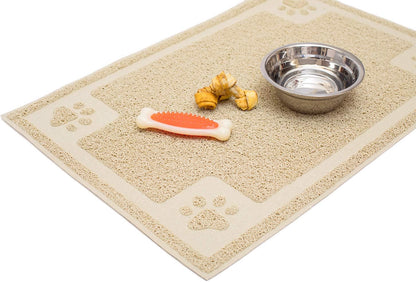 Dog Bowl Mat for Cat and Dog Bowls, Silicone Non-Slip Absorbent Waterproof Dog Food Mat, Easy to Clean, Unique Paw Design