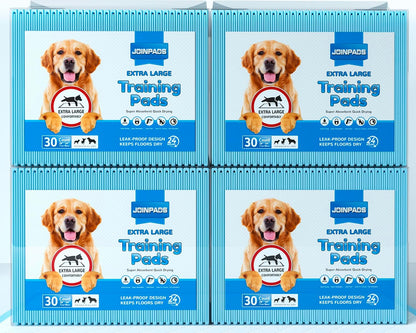 120-Count Extra Large Dog Pee Pads Puppy Pads XL, Thicker Design for Super Absorbent and Leak Proof Dog Pads, Disposable Potty Training Pads for Dogs, 28X34 Inches (Blue)