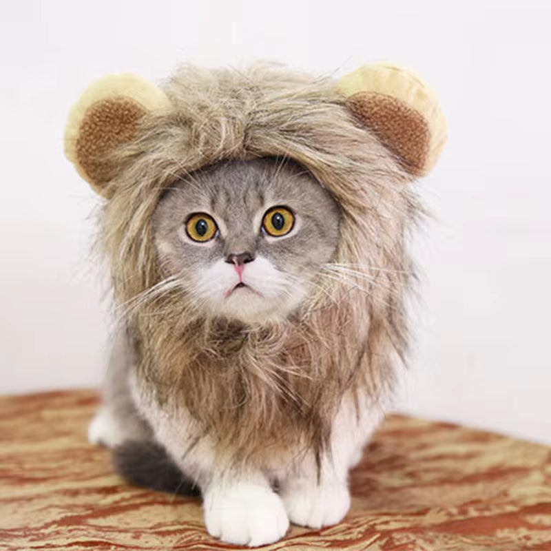 Cute Lion Mane Cat Wig Pet Small Dog Cats Costume Lion Mane Wig Cap Hat for Cat Dogs Fancy Costume Cosplay Toy Pet Supplies