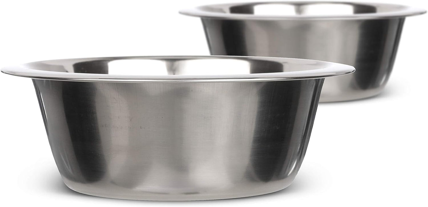 Stainless Steel Dog and Cat Bowls (2 Pack) Neater Feeder Deluxe or Express Extra Replacement Bowl (Metal Food and Water Dish) (1.5 Cup Deep)