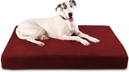 Sleek Orthopedic Dog Bed - 7” Dog Bed for Large Dogs W/Washable Microsuede Cover - Sleek Elevated Dog Bed Made in the USA W/ 10-Year Warranty (Sleek, Giant, Burgundy)