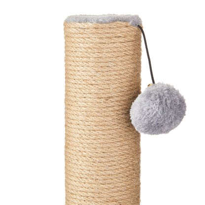 17"Deluxe Jute Cat Scratching Post with Arch Grooming Massager, Gray, Pack of 1